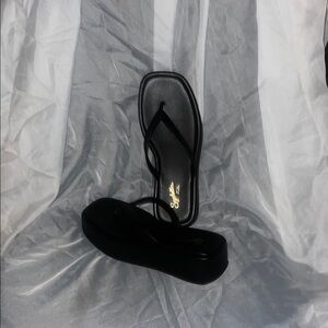 Seychelles Black Platform Sandals
